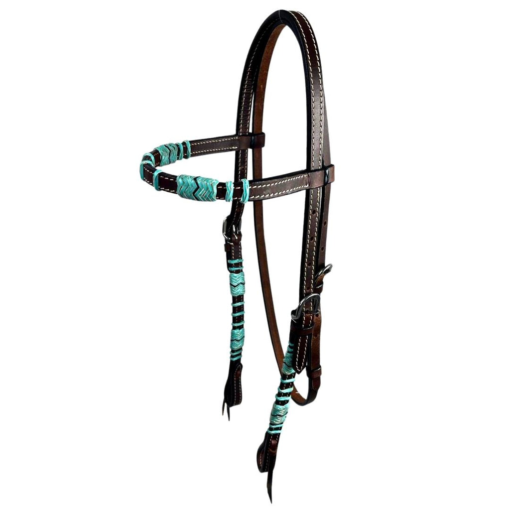 Tahoe Tack Turquoise Spotted Show Western Leather Browband