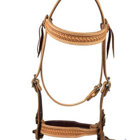 Basket Stamped Old Style Headstall with Noseband