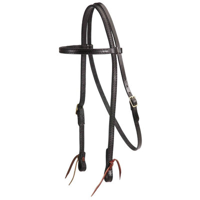 Black Leather Headstall - 5/8