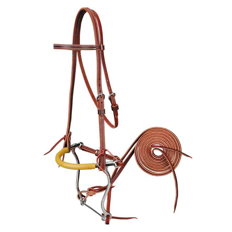 Juego de brida de frontalera con bocado hackamore
