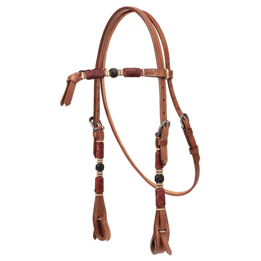 Light Oil Futurity Headstall with Rawhide Overlay