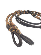 Dark Romel Reins with Tan Rawhide