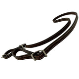 Correa de amarre cosida de cuero oscuro