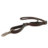 Correa de amarre cosida de cuero oscuro