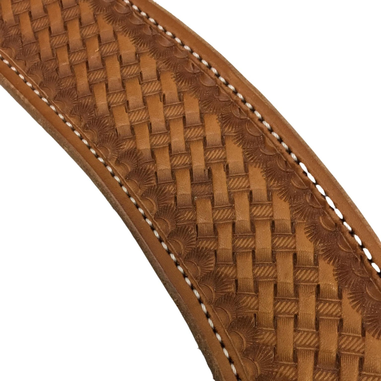 Cuello de pecho con estampado de canasta en todo su perímetro