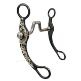 Pro Series - Mejilla plana Sheridan de acero negro de 7" con boca de puerto cuadrado SI de 5" con incrustación de cobre