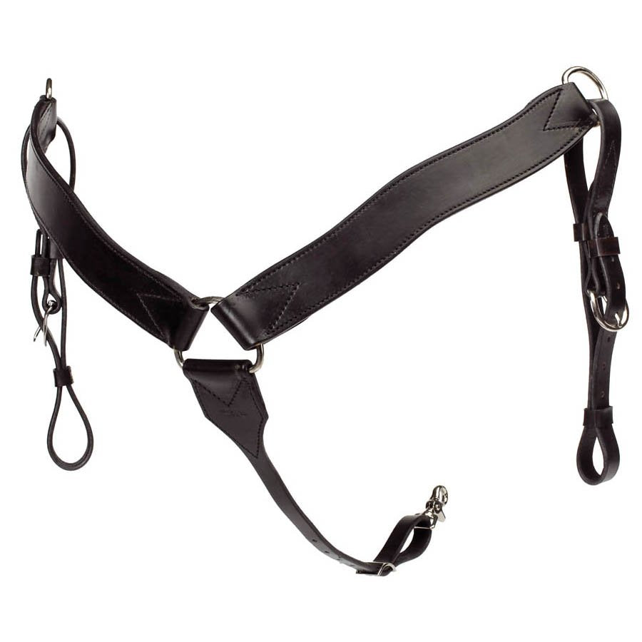 Cuello de pecho de cuero negro alrededor del pecho