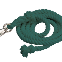 Cotton Lead Ropes - 10' with Bullsnap, Various Colors