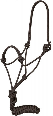 Black Rope Halter with 8' Lead