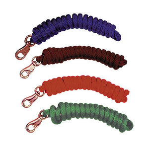 Poly Lead Ropes with Heavy Duty Bull Snap - 9' Various Colors