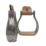 Estribos de exhibición Visalia de aluminio grabado