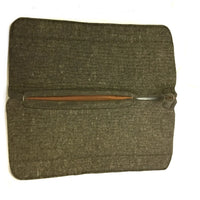 Gray Wool Saddle Pad with Latigo Leather