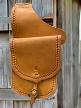 Bolsa de sillín con borde de cesta natural de 9"