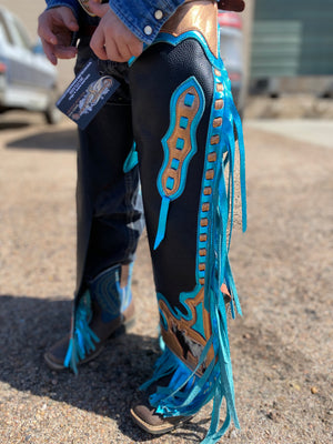 Kids Blue & Gold Rodeo Chaps