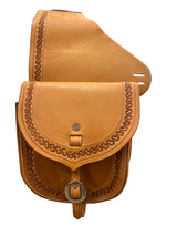 Bolsa de sillín con borde de pierna loca natural de 7"