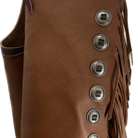 Medium Black and Brown Adult Chinks with Slotted Conchos