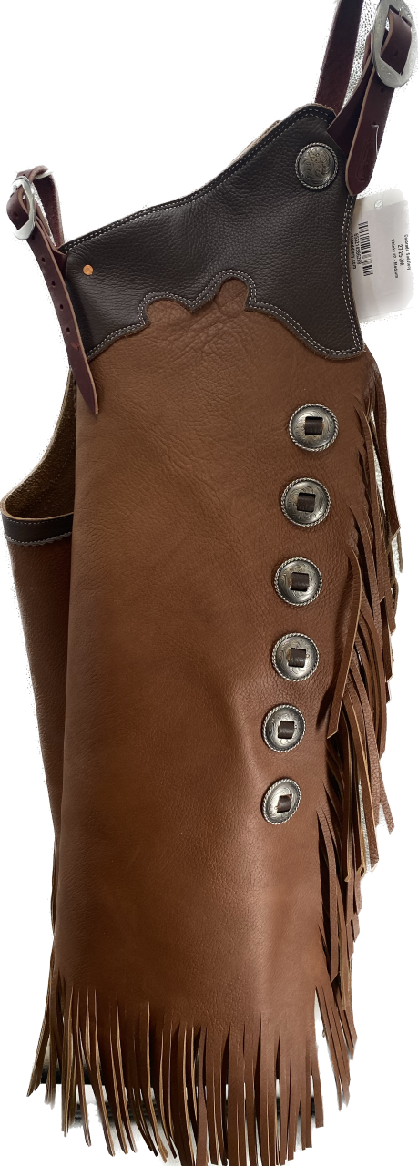 Medium Black and Brown Adult Chinks with Slotted Conchos