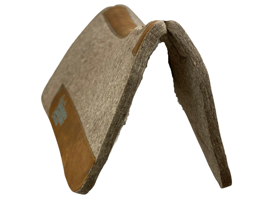 Almohadilla de contorno de compresa 100 % lana beige - Costuras turquesas