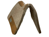 Almohadilla de contorno de compresa 100 % lana beige - Costuras turquesas