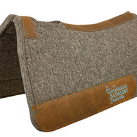 Chocolate Grey 100% Compressed Wool Pad- Turquoise Stitching