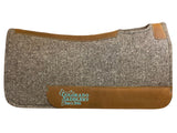Chocolate Grey 100% Compressed Wool Pad- Turquoise Stitching