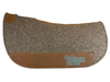 Chocolate Grey 100% Compressed Rounded Wool Pad- Turquoise Stitching
