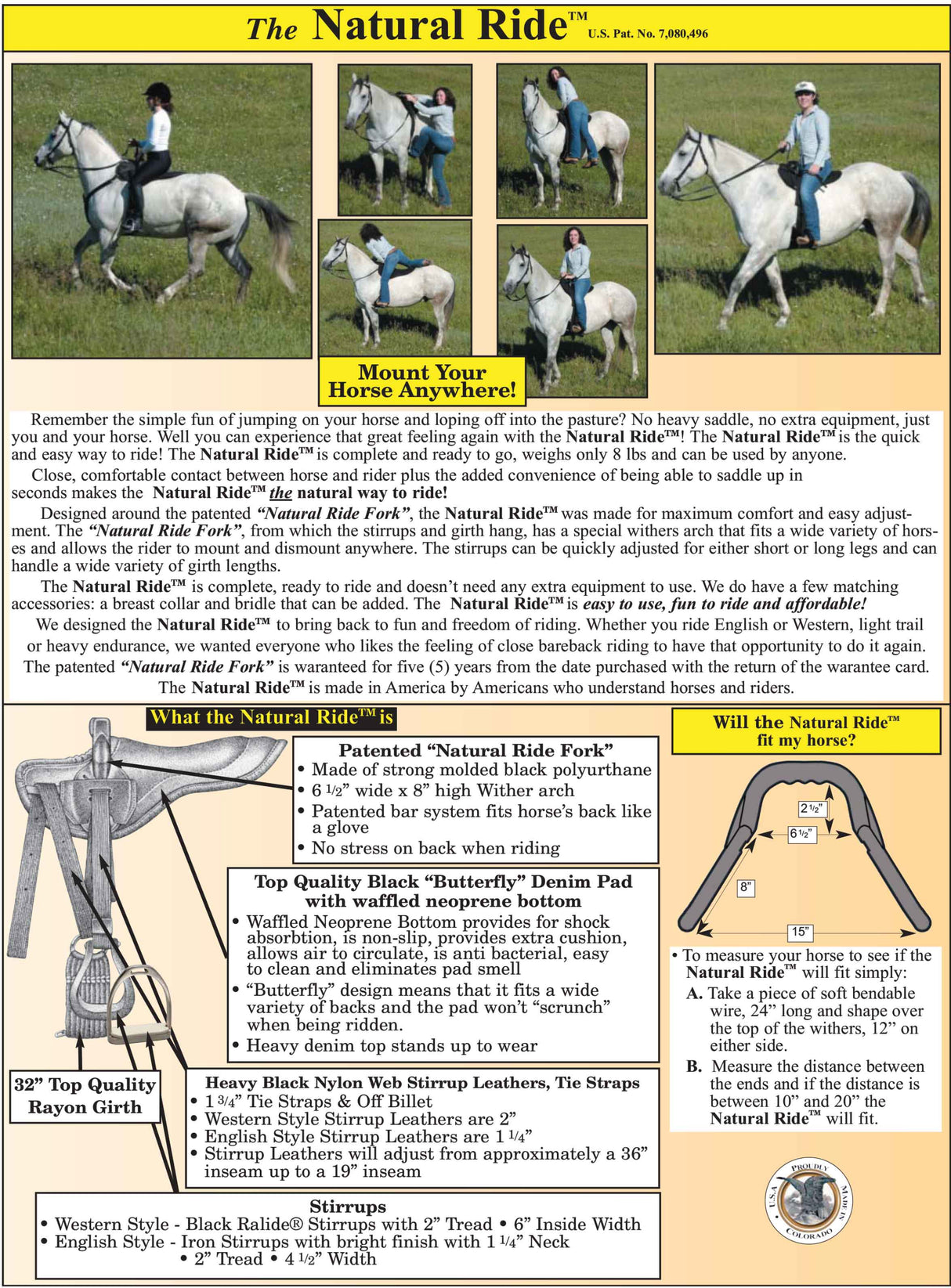 Natural Ride - Patente n.º 7.080.496